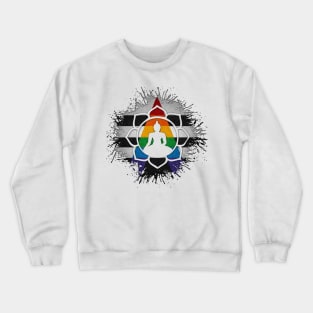 Paint Splatter LGBT Ally Pride Lotus Symbol Crewneck Sweatshirt